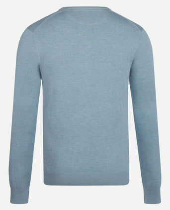 Katoenen trui met V-hals | Aqua