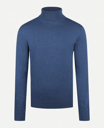 Cotton Merino Turtleneck | Navy
