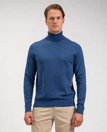 Cotton Merino Turtleneck | Navy