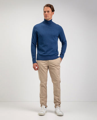 Cotton Merino Turtleneck | Navy