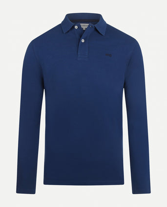 Long sleeve pique polo | Navy