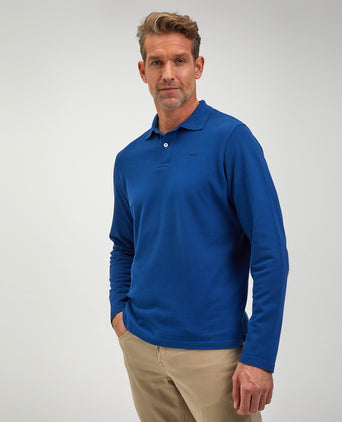 Long sleeve pique polo | Navy
