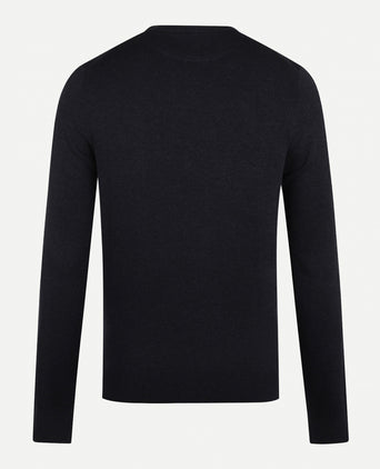 Sweater V-neck with Logo | Navy