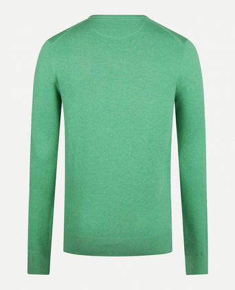 Sweater V-neck with Logo | Green