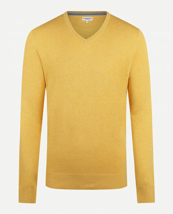 Sweater V-neck with Logo | Medium Yellow