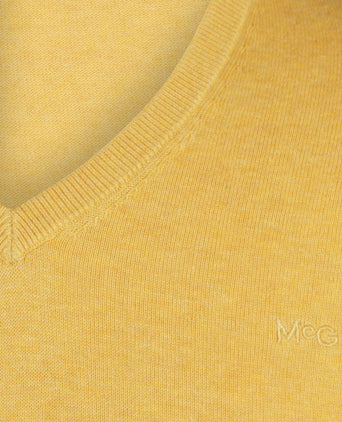 Sweater V-neck with Logo | Medium Yellow