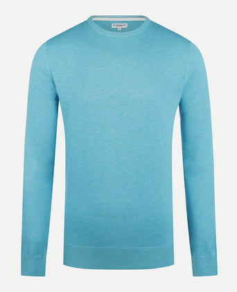 Crew Neck Sweater with Logo | Aqua