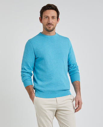 Crew Neck Sweater with Logo | Aqua