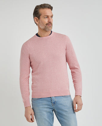 Crew Neck Sweater with Logo | Dusty Pink