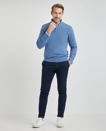Trui met Halve Rits | Medium Blue