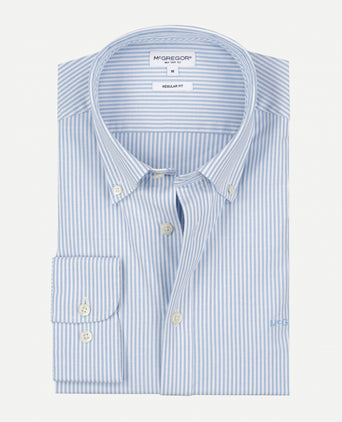 Overhemd Stretch Oxford Kleine Streep | Light Blue