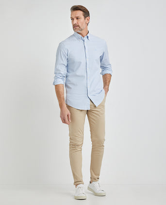 Overhemd Stretch Oxford Kleine Streep | Light Blue