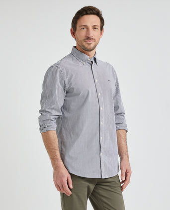 Overhemd Poplin Streep | Navy