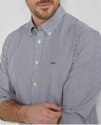 Overhemd Poplin Streep | Navy