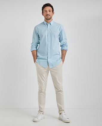 Overhemd Poplin Streep | Aqua