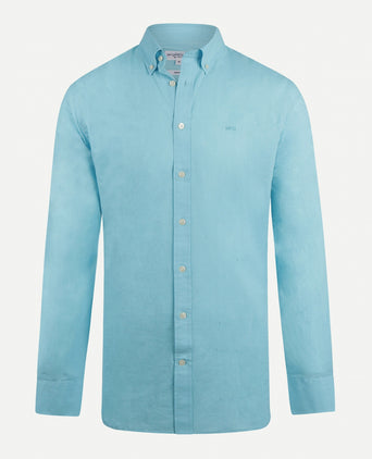 Overhemd Katoen Linnen | Aqua