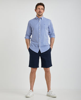 Overhemd Seersucker Streep | Navy