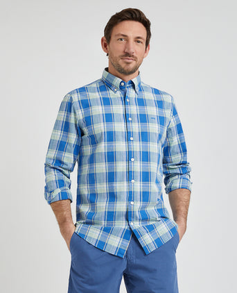 Shirt Large Check | Dark Aqua