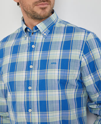 Overhemd Grote Ruit | Dark Aqua