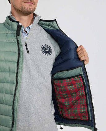 Lightweight Quilted Bomber Jacket | Dark Sage