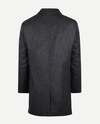 Herringbone Overcoat Wool | Dark Grey Melange