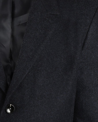 Herringbone Overcoat Wool | Navy