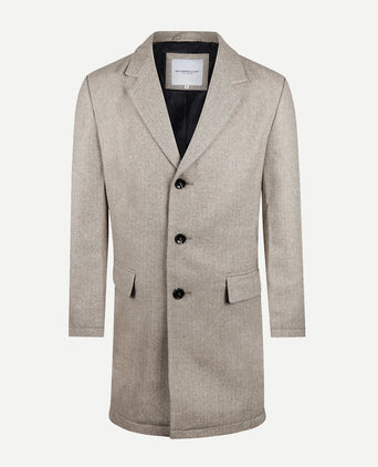 Herringbone Overcoat Wool | Sand