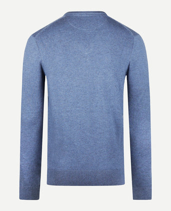 Sweater V-neck Cotton Merino | Faded Blue