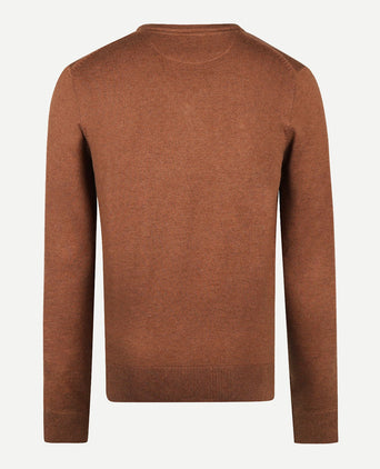 Sweater V-neck Cotton Merino | Chesnut