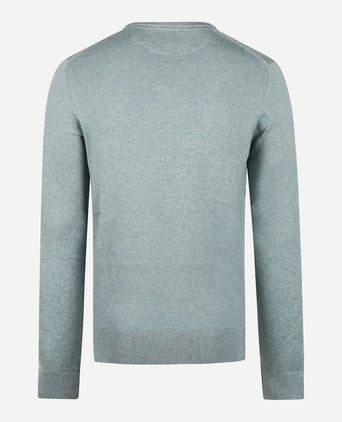 Sweater V-neck Cotton Merino | Dark Sage