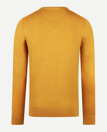 Sweater V-neck Cotton Merino | Autumn Yellow