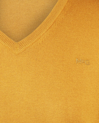Sweater V-neck Cotton Merino | Autumn Yellow