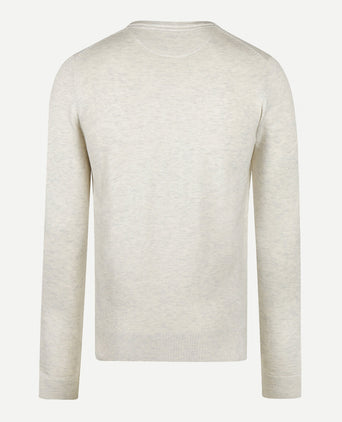Sweater V-neck Cotton Merino | Off White