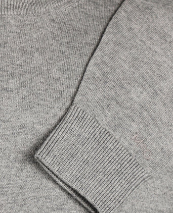 Trui Ronde Hals Cotton Merino | Medium Grey Melange