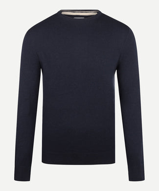 Sweater Round Neck Cotton Merino | Navy Sweater Round Neck Cotton Merino | Navy