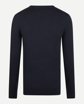 Sweater Round Neck Cotton Merino | Navy