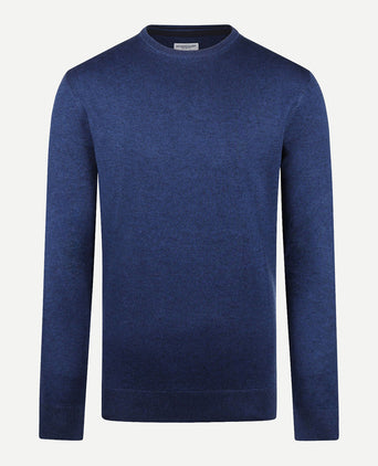 Sweater Round Neck Cotton Merino | Navy
