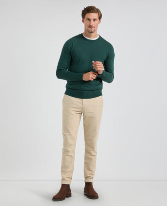 Trui Ronde Hals Cotton Merino | Pine Green