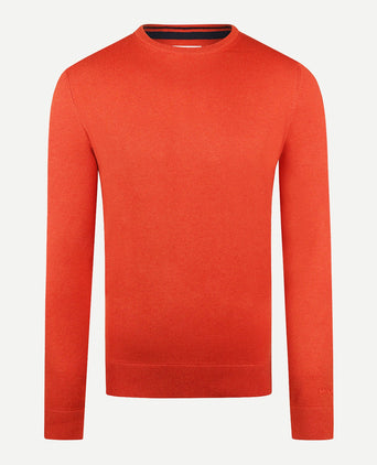 Sweater Round Neck Cotton Merino | Winter Orange