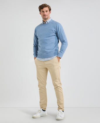 Trui Ronde Hals Lamswol | Sky Blue