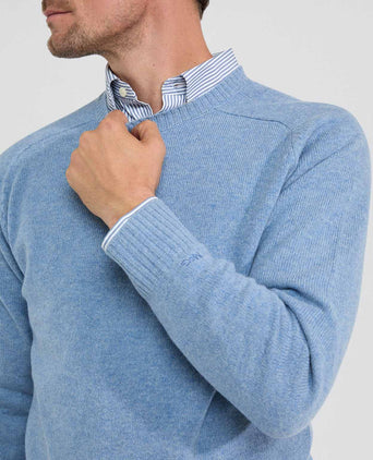 Trui Ronde Hals Lamswol | Sky Blue