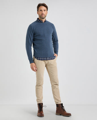 Round Neck Sweater Lambswool | Navy
