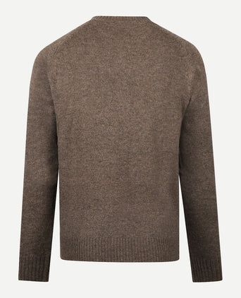Round Neck Sweater Lambswool | Medium Brown