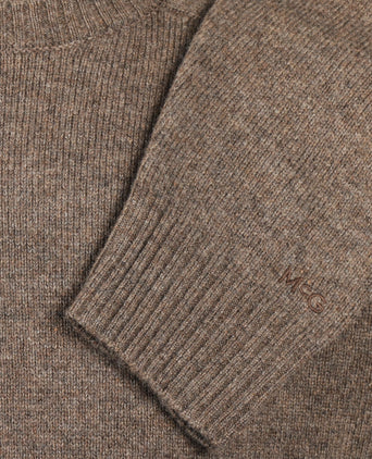 Round Neck Sweater Lambswool | Medium Brown