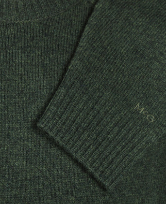 Round Neck Sweater Lambswool | Dark Sage