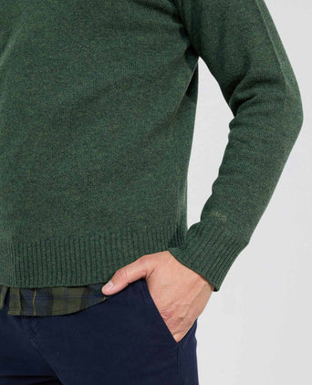 Round Neck Sweater Lambswool | Dark Sage