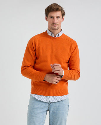 Sweater Round Neck Lambswool | Winter Orange