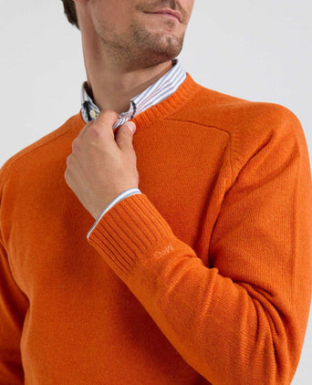 Sweater Round Neck Lambswool | Winter Orange
