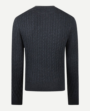 Cable Knit Crew Neck | Navy