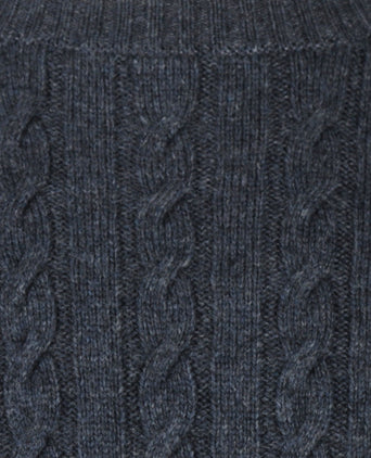 Cable Knit Crew Neck | Navy